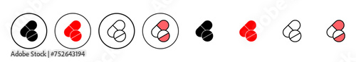 Pills icon vector illustration. capsule icon. Drug sign and symbol