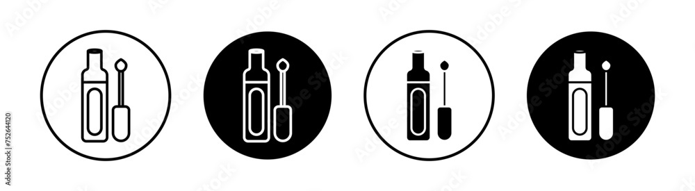 Lip gloss flat line icon set. Lip gloss Thin line illustration vector Lip gloss flat line icon set. Lip gloss Thin line illustration vector