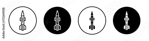 Missile flat line icon set. Missile Thin line illustration vector © Krrish