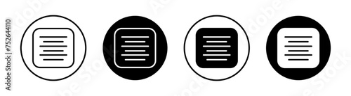 Center align flat line icon set. Center align Thin line illustration vector