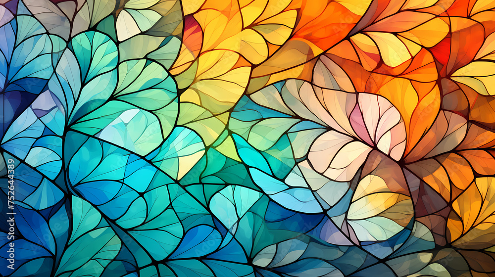 Abstract stained glass artwork, stained glass texture Abstract stained glass artwork, stained glass texture