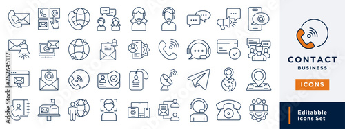 business contact icon pixel perfect, editable, 64 x 64 vector icon