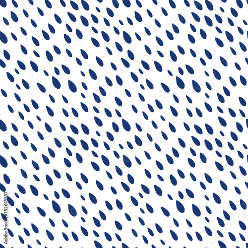 Seamless vector repeat pattern with abstract navy blue brush marks on white. Simple versatile backdrop for coastal, boys, kids, packaging and more.