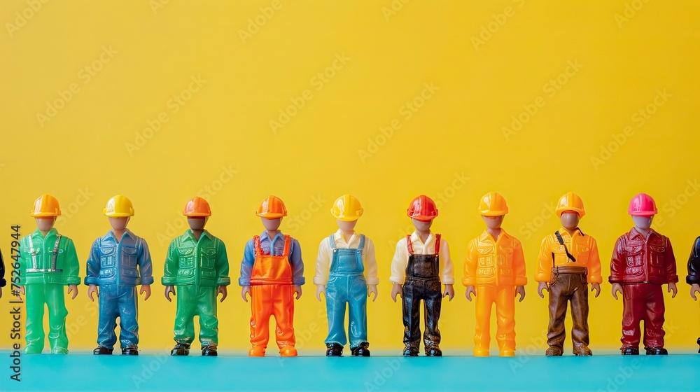 Happy Labour Day concept. 1st May- International labor day concept. Labor safety and right at Workplace. World Day for Safety and Health at Work concept, copy space - generative ai