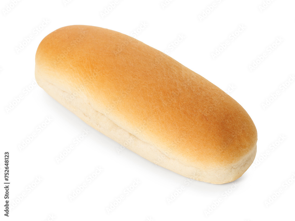One fresh hot dog bun isolated on white One fresh hot dog bun isolated on white