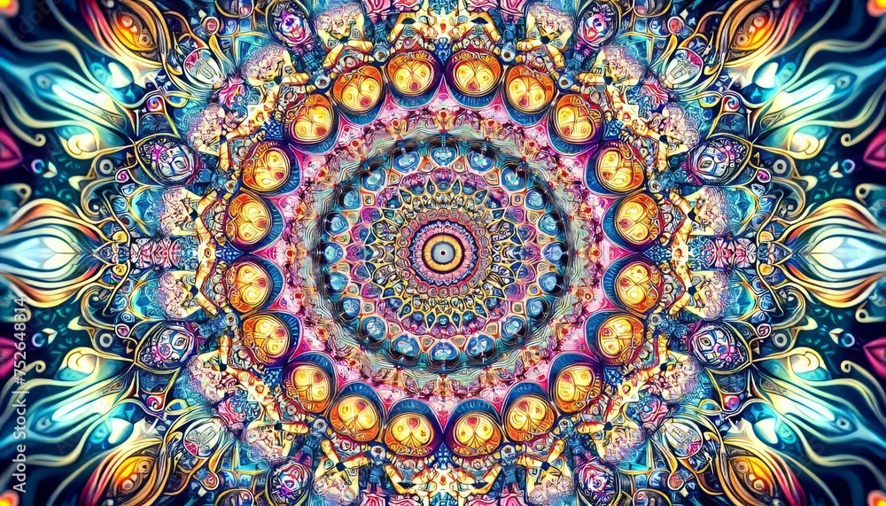 Kaleidoscope background. Generative AI