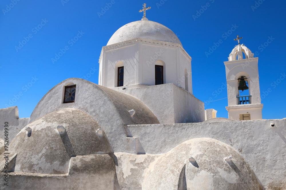 Traditional Greek church in Megalochori on the Greek island of Santorini