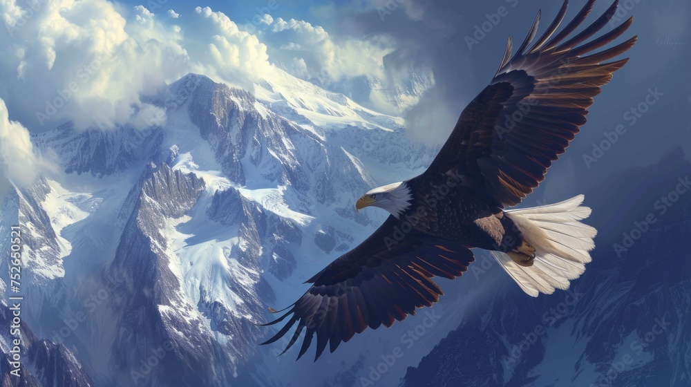 Fototapeta premium Majestic eagle illustration generative ai