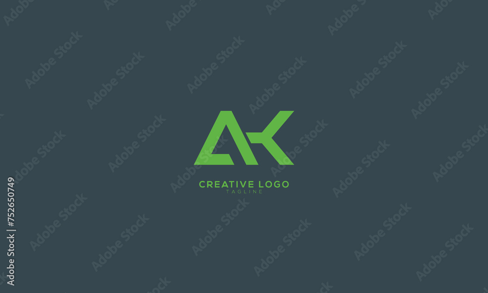 AK Abstract initial monogram letter alphabet logo design AK Abstract initial monogram letter alphabet logo design