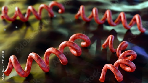 3d rendering of Treponema pallidum, the bacteria that cause syphilis photo