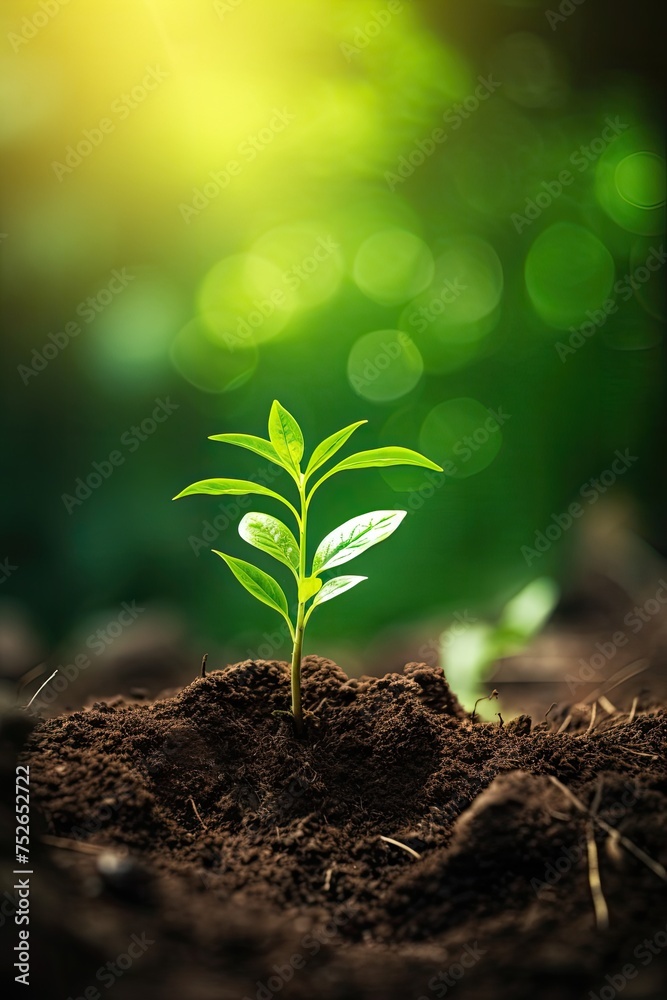 custom made wallpaper toronto digitalLittle plant seedlings in the morning with the sunlight on nature background.