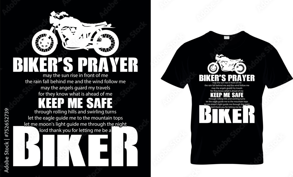 Biker's Prayer May The Sun Rise In Front Of Me...T-shirt Design