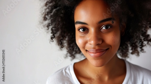 Young afro-american woman. Generative AI photo