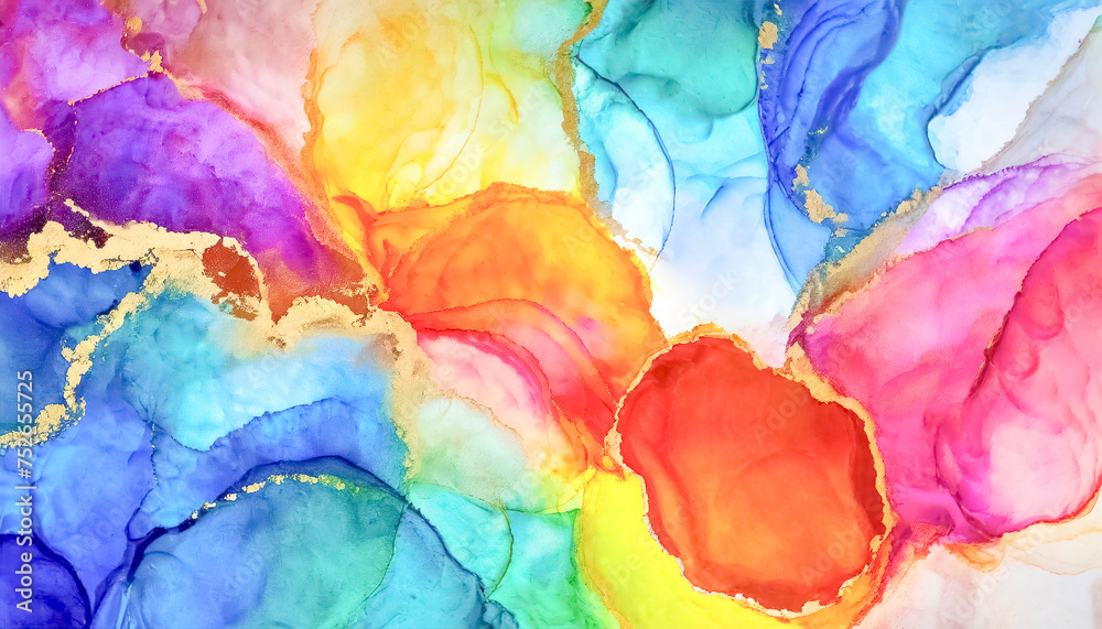 Rainbow-colored alcohol ink art images