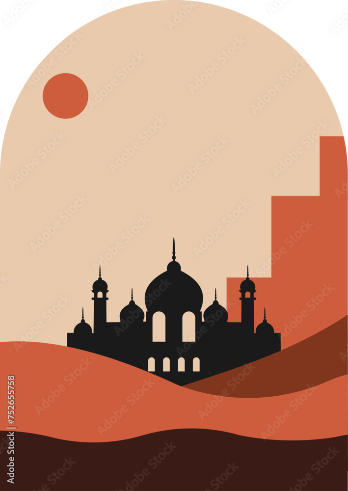 Aesthetic Landscape With Mosque