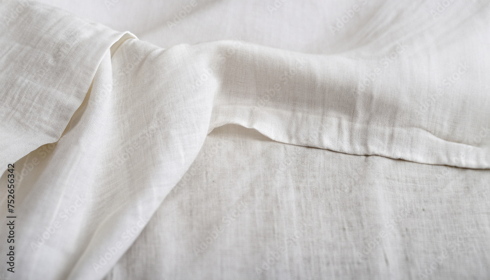 White linen fabric, Made from flax fibers, is renowned for its softness, natural origin, durability and strength, as well as its antifungal and antibacterial properties. White linen fabric, Made from flax fibers, is renowned for its softness, natural origin, durability and strength, as well as its antifungal and antibacterial properties.