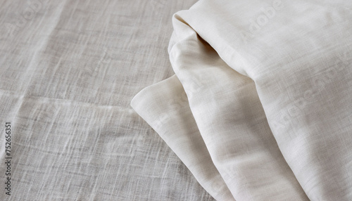 White linen fabric, Made from flax fibers, is renowned for its softness, natural origin, durability and strength, as well as its antifungal and antibacterial properties.