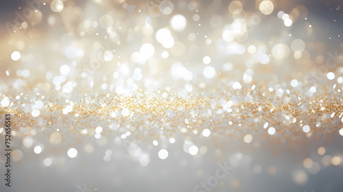 Abstract glitter silver and gold lights background focus