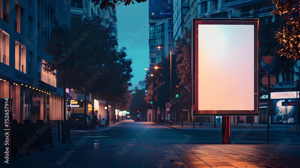 Blank billboard on night street Blank billboard on night street