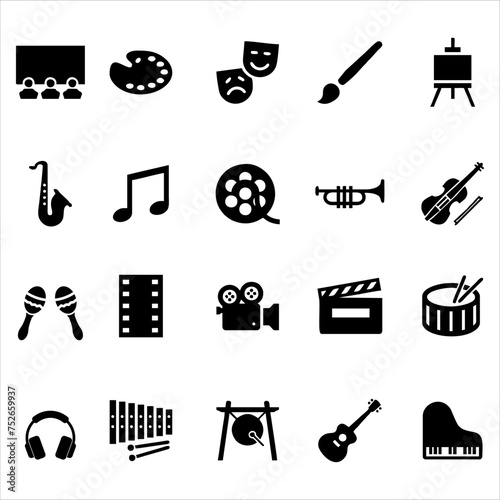 art music vector set icon illustration
