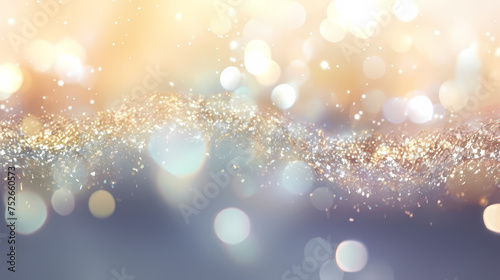 Abstract glitter silver and gold lights background focus