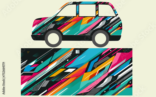 Sports car wrap decal designs. abstract modern car wrap template design. Vector design.
