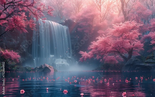 beautiful realistic serene image of a japanese garden