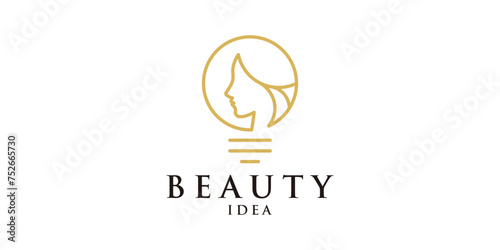 logo design combination of light bulbs with beauty, logo design ideas, beauty templates, symbols, creative ideas.