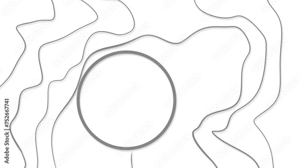 Animation of winding lines and a round frame for inserting a logo or text. Animation of winding lines and a round frame for inserting a logo or text.