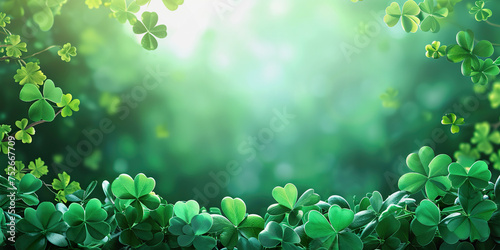 St Patricks Day Shamrock Abstract Green Background