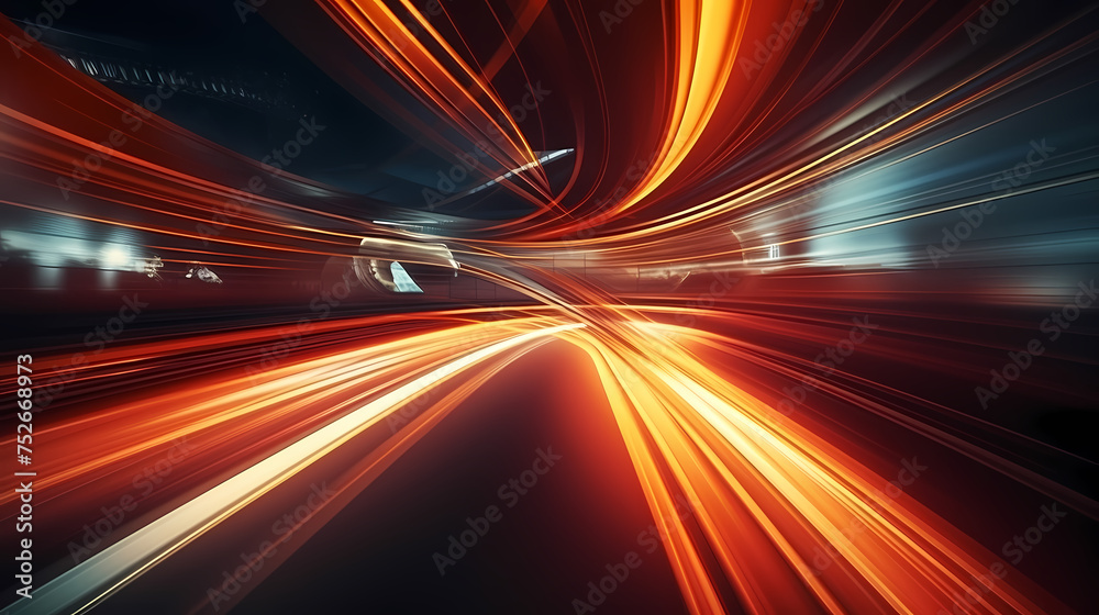 High-speed tunnel with dynamic light trails High-speed tunnel with dynamic light trails