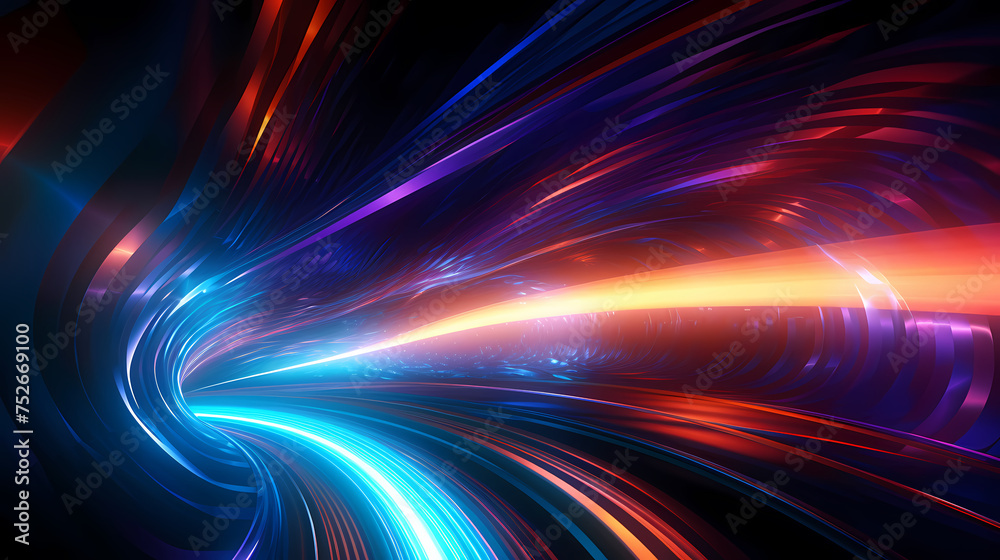 High-speed tunnel with dynamic light trails High-speed tunnel with dynamic light trails