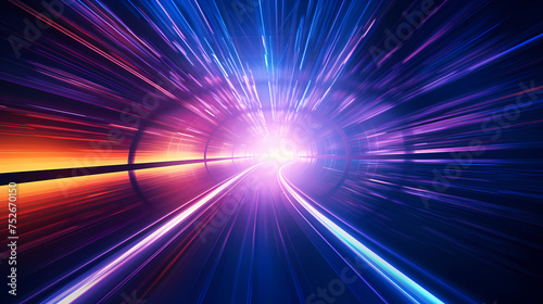 High-speed tunnel with dynamic light trails