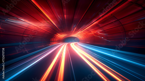 High-speed tunnel with dynamic light trails