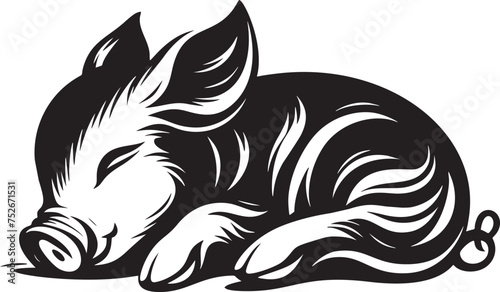 Peaceful Slumber of a Piglet