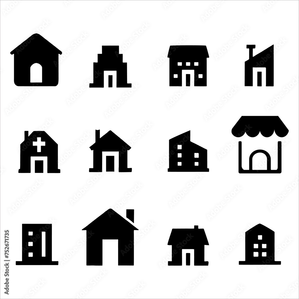 house vector set illustration