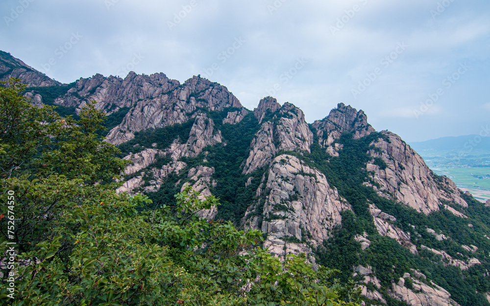 Landscape view of Mount Mudeungsan in South Korea. 