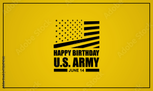 U.S. Army Birthday June 14 Background Vector Illustration