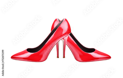 fancy high heel red shoes isolated over white background created with generative AI technology. 