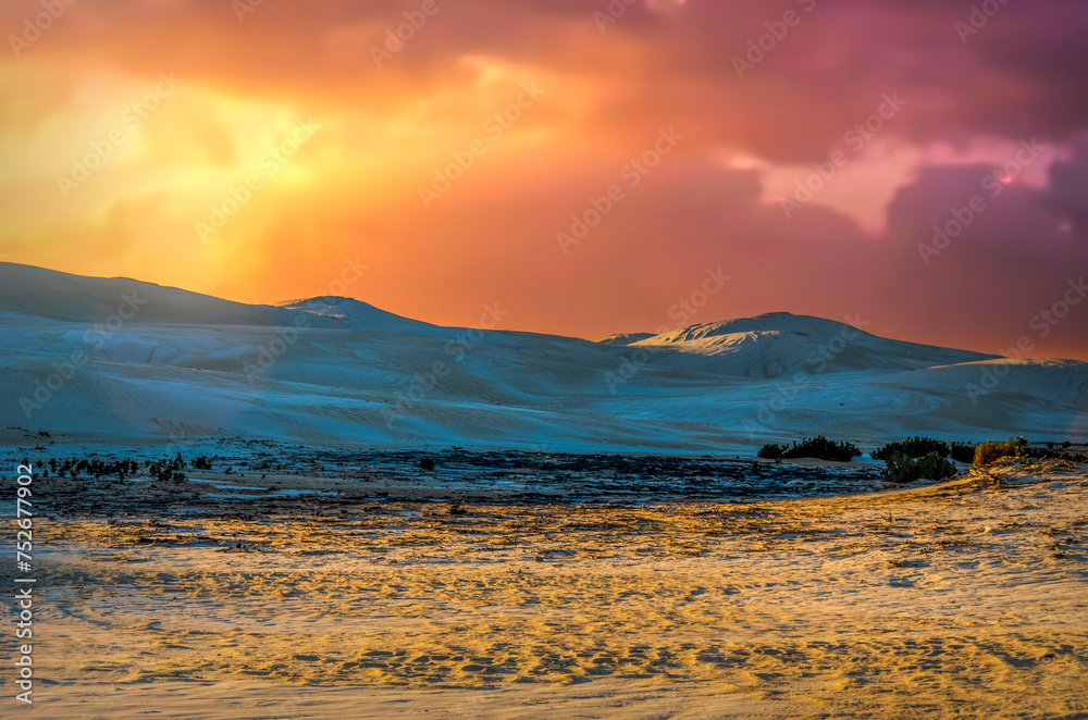 The Lancelin Sand Dunes in Western Australia.