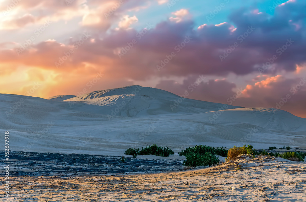 The Lancelin Sand Dunes in Western Australia.