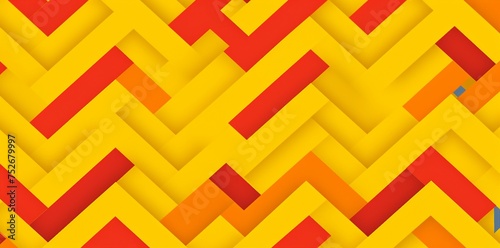 Geometric Pattern of Yellow and Red Arrows. 