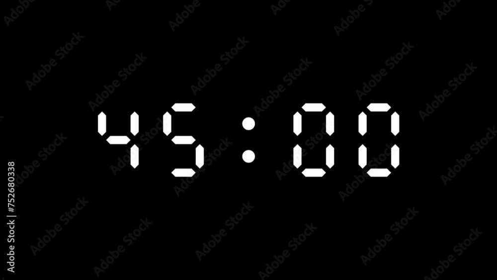 50 second countdown digital timer on black background 50 second countdown digital timer on black background