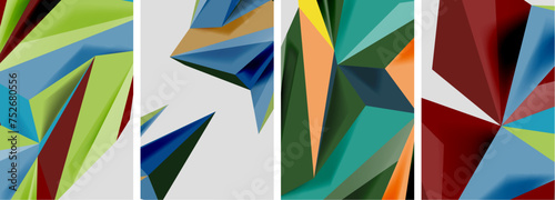 Triangle low poly mosaic posters. Vector illustration For Wallpaper, Banner, Background, Card, Book Illustration, landing page