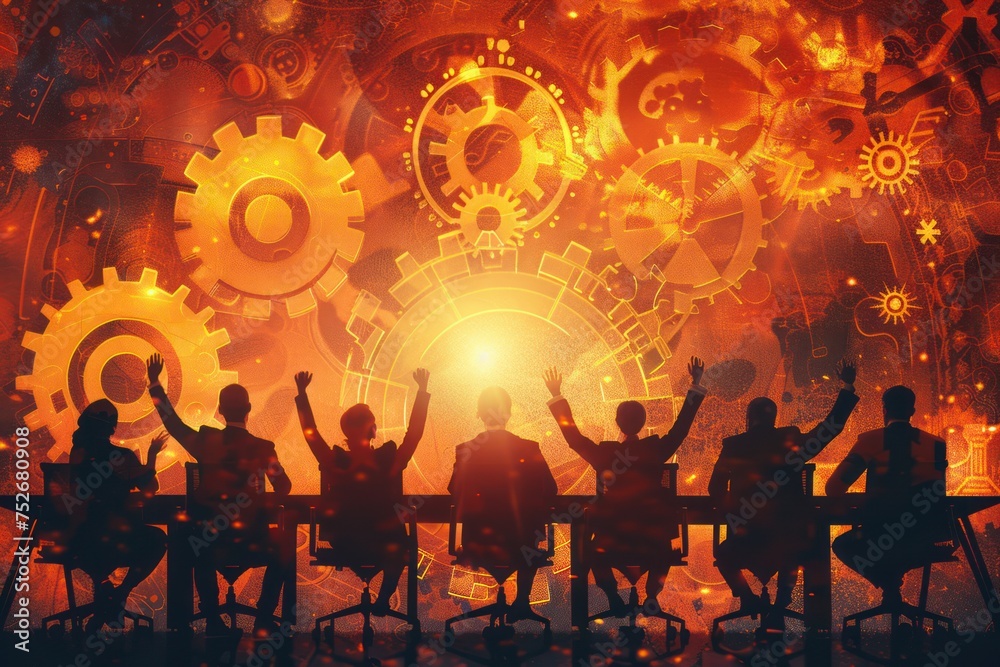Teamwork Power Successful Meeting Workplace Concept ,copy space Teamwork Power Successful Meeting Workplace Concept ,copy space