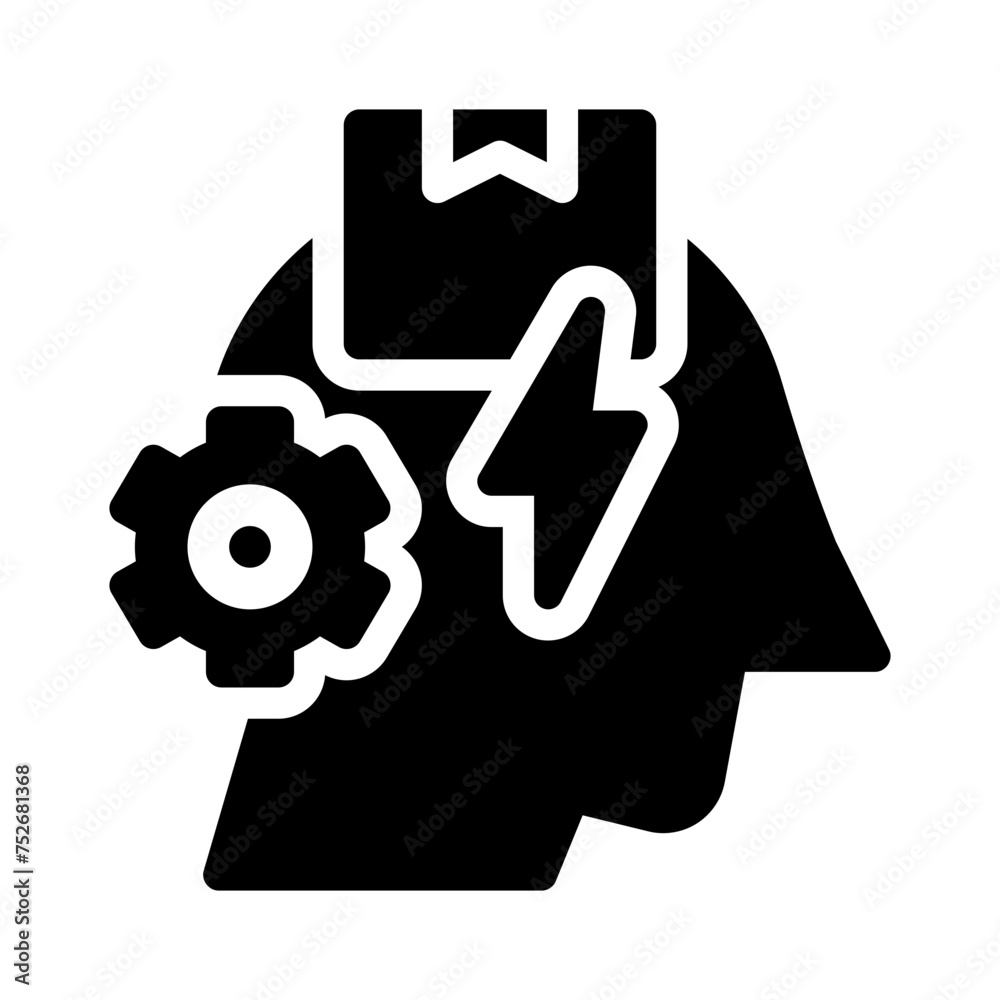 creative thinking glyph icon