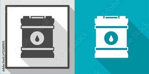 Oil barrel vector illustration icon with shadow. Illustration for business.