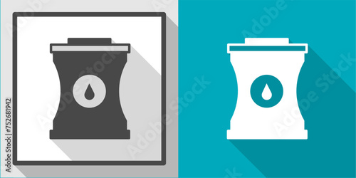 Oil barrel vector illustration icon with shadow. Illustration for business.
