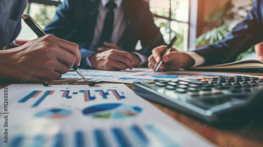 Working and generating ideas for new business project financial investment concept at a business consulting meeting. Working and generating ideas for new business project financial investment concept at a business consulting meeting.