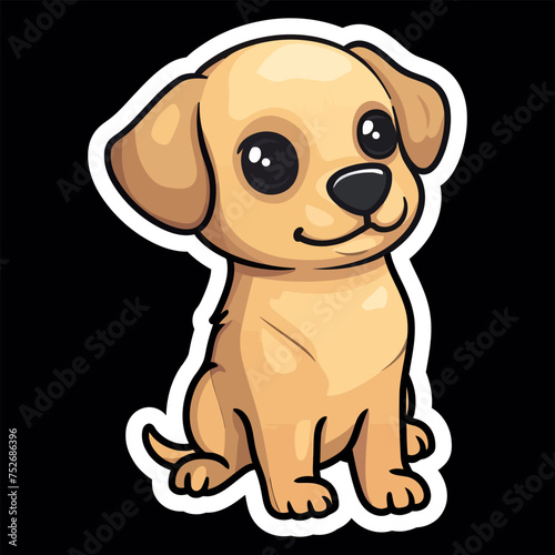 Cute cartoon dog sticker vector